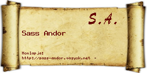 Sass Andor névjegykártya