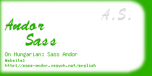 andor sass business card
